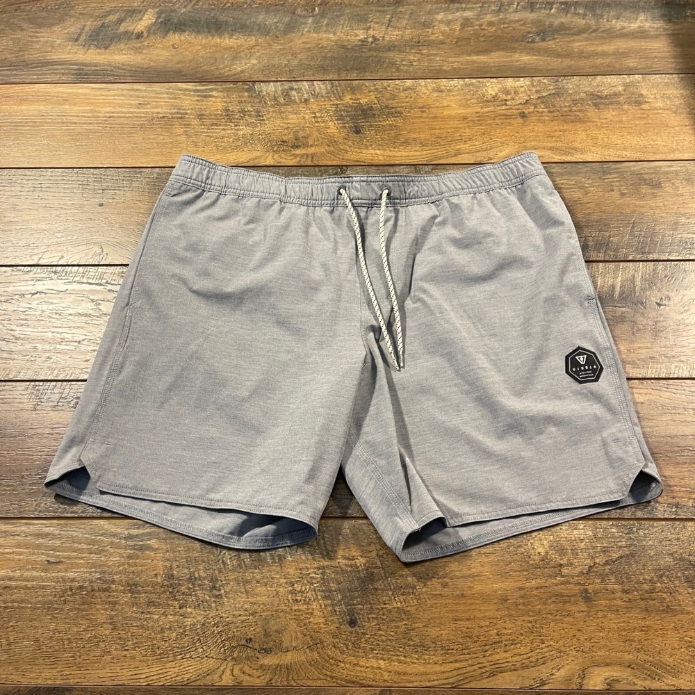 Vissla Ecolastics Grey Board Shorts Mens XL Upcycled Coconut Stretch Swim Trunks